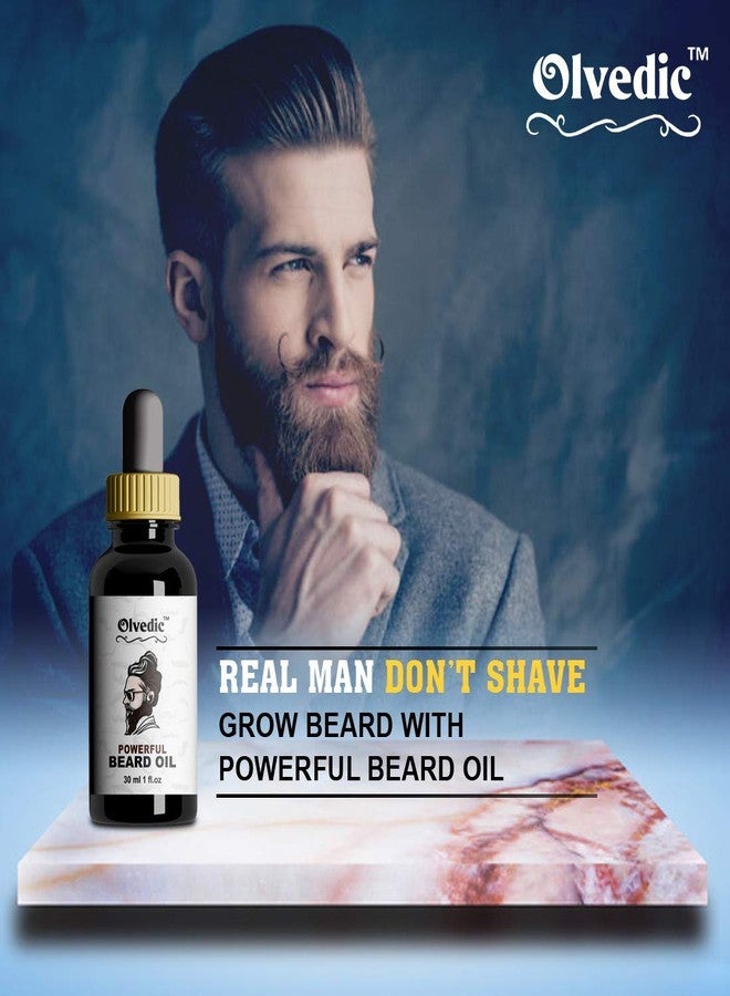 Olvedic Organic PowerFul & Moustache Beard Growth Oil-Pack of 3 (30 ml Each) - Image 2